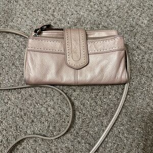 Tignanello Elegant Pink Leather Crossbody Bag